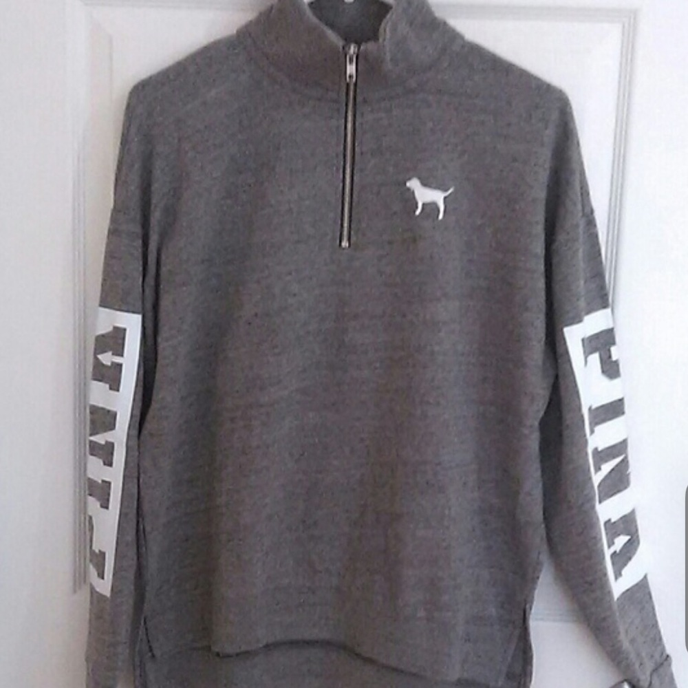 adorable pink grey Victoria’s Secret sweatshirt